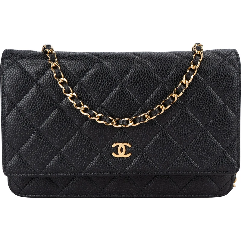 Chanel Quilted Caviar Leather Wallet On Chain Crossbody Bag