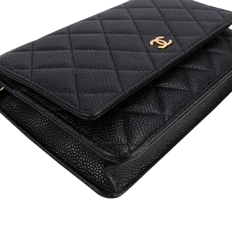 Chanel Quilted Caviar Leather Wallet On Chain Crossbody Bag