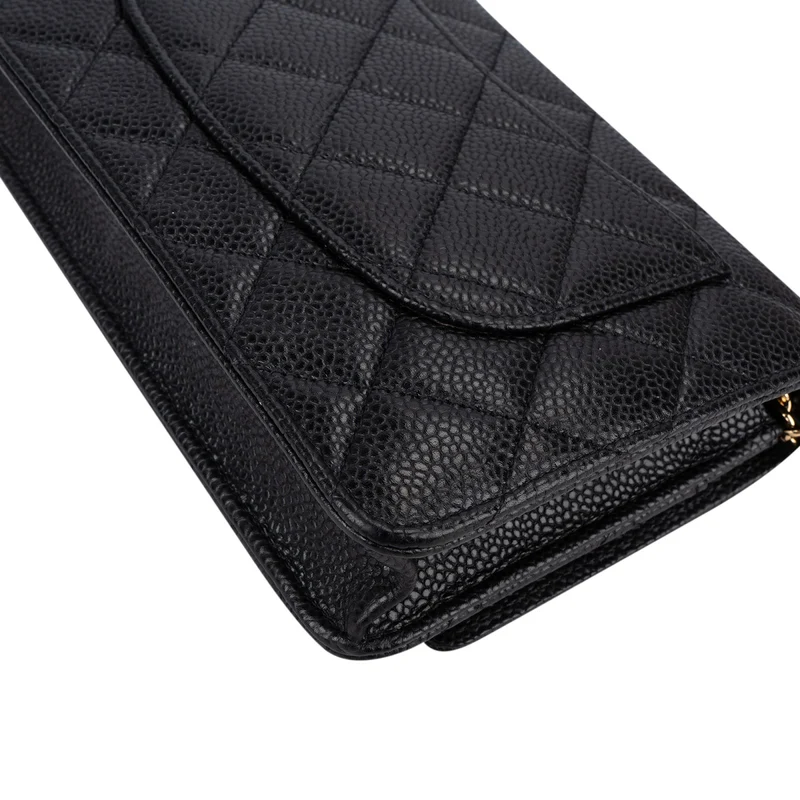 Chanel Quilted Caviar Leather Wallet On Chain Crossbody Bag
