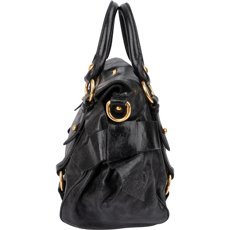 Miu Miu Vitello Lux Leather Small Bow Handbag