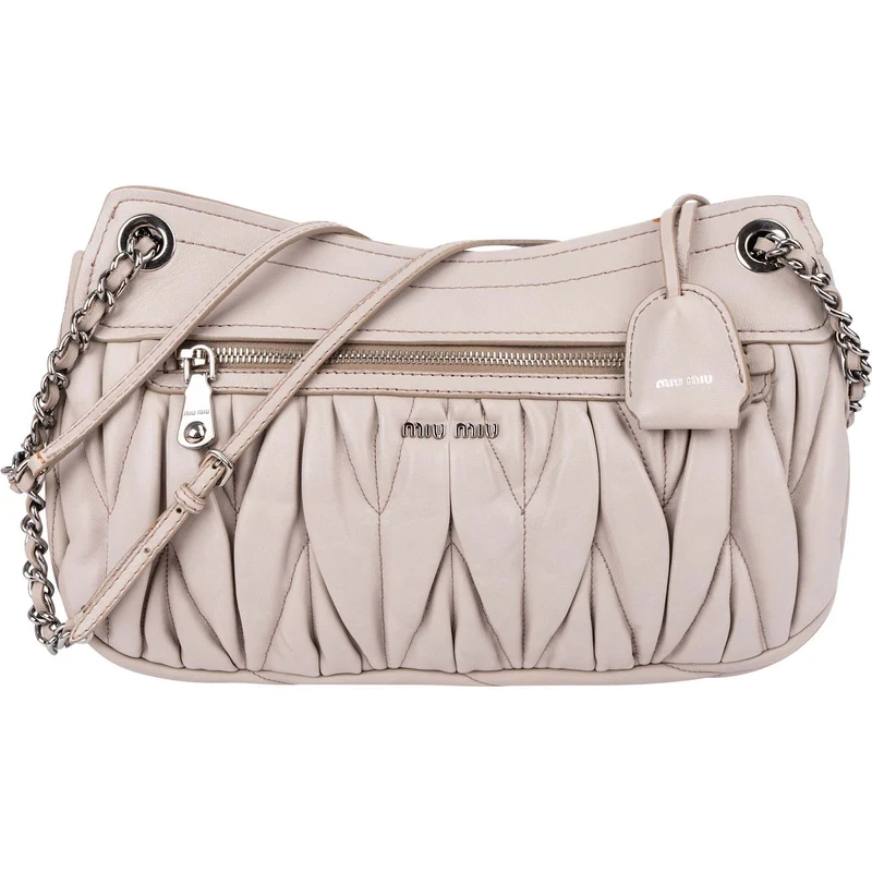 Miu Miu Grey Matelassé Nappa Leather Coffer Crossbody Bag