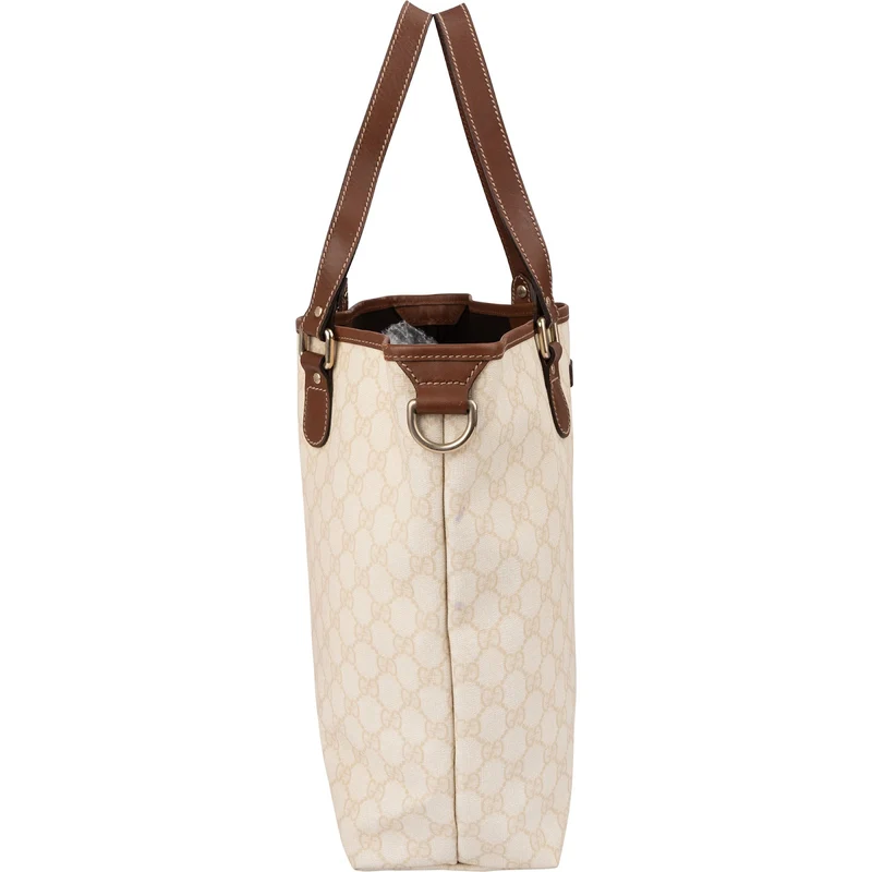 Gucci Monogram GG Beige Canvas Tote Shoulder Bag