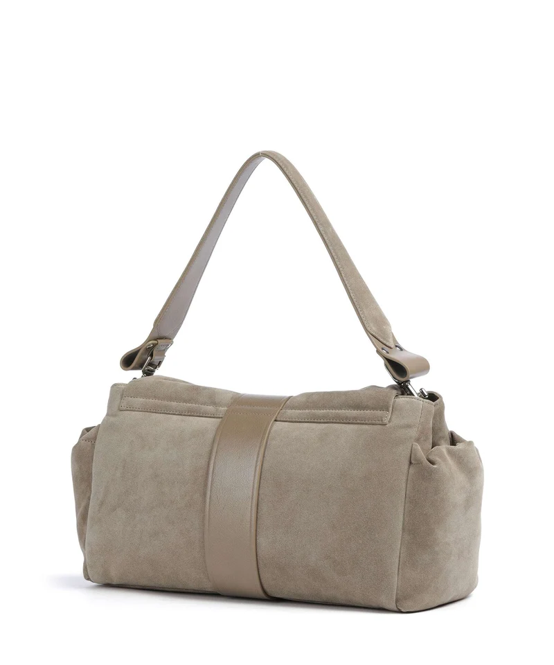 Vivienne Westwood Hazel Suede Treasure XL Schultertasche stone