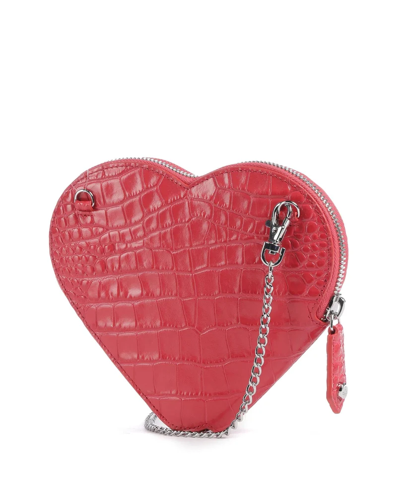 Vivienne Westwood Heart Embossed Croc Umhängetasche coral