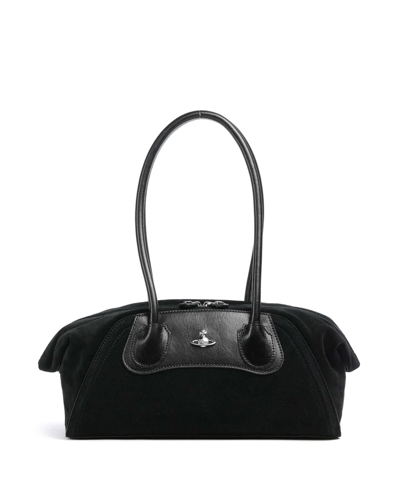 Vivienne Westwood Shirley Suede Small Schultertasche black