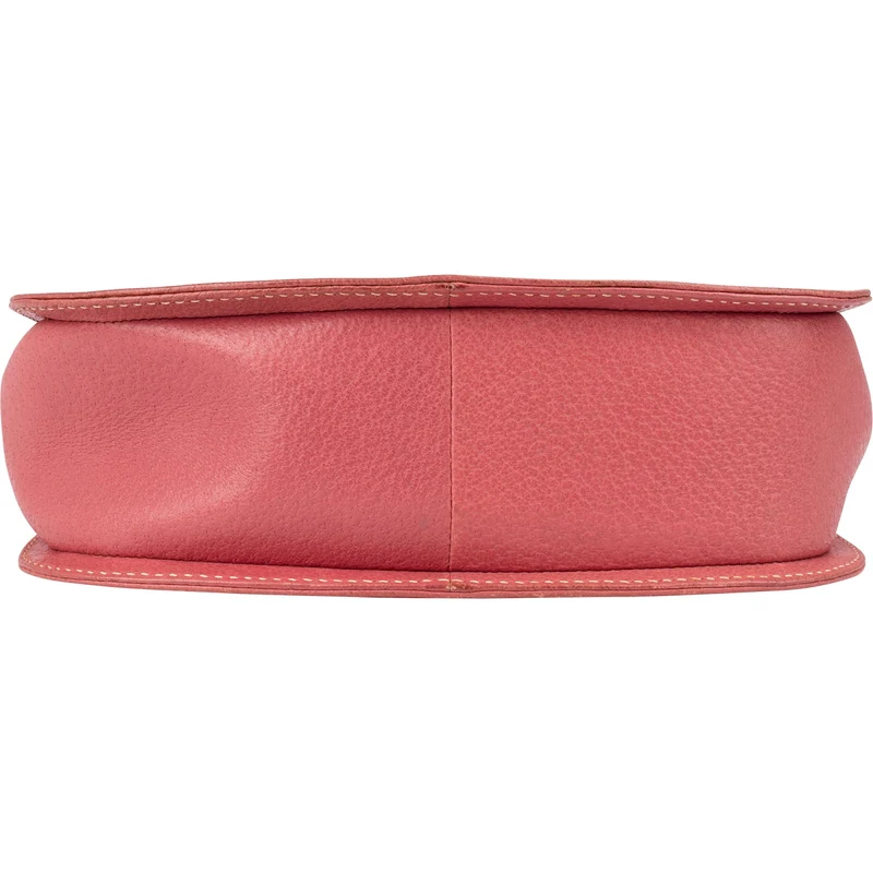 Gucci Pink Grained Leather Bamboo Top Handle Handbag