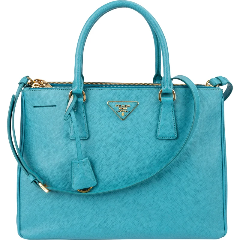 Prada Turquoise Saffiano Leather Galleria Handbag