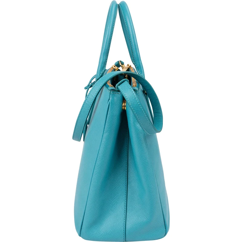 Prada Turquoise Saffiano Leather Galleria Handbag