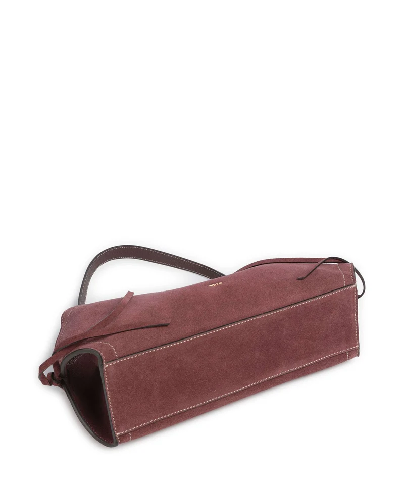 Abro Suede Necessity Small Schultertasche burgundy