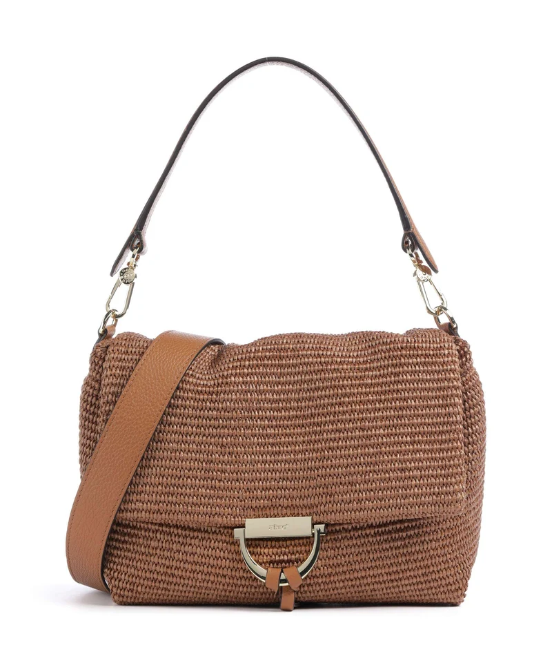 Abro Raffia Classica Temi Medium Schultertasche caramel/cognac