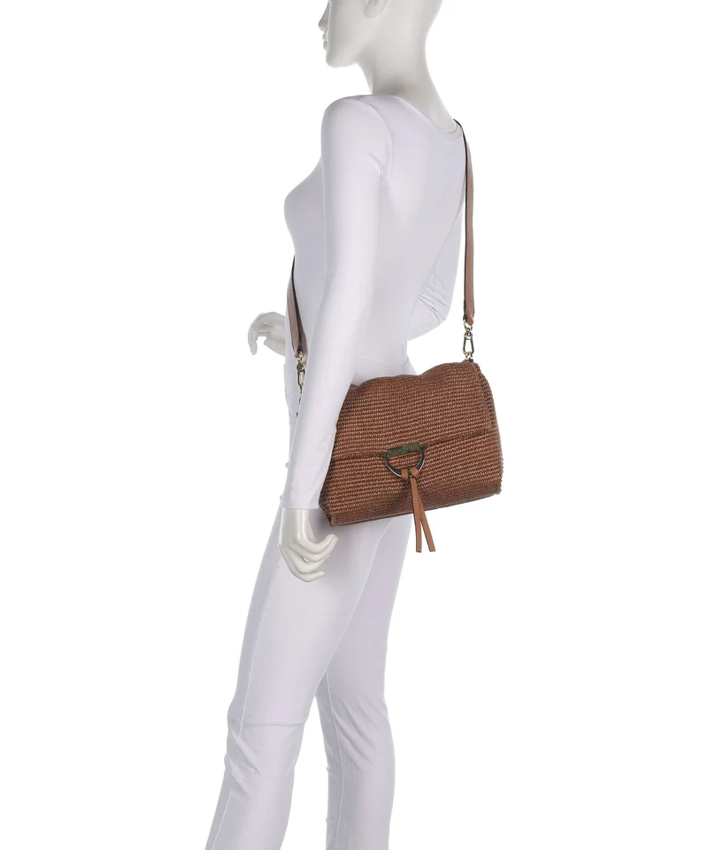 Abro Raffia Classica Temi Medium Schultertasche caramel/cognac
