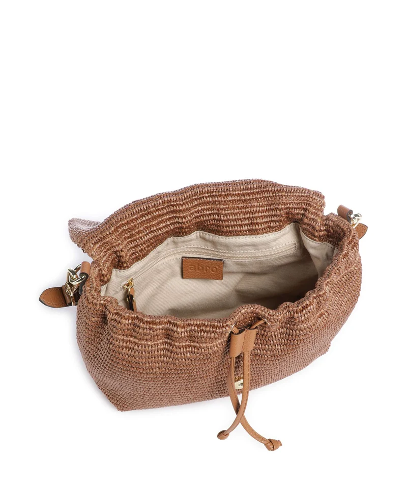Abro Raffia Classica Temi Medium Schultertasche caramel/cognac