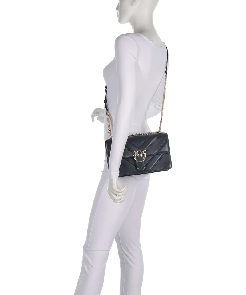 Pinko Love One Classic Schultertasche grigio asfalto/oro mordore