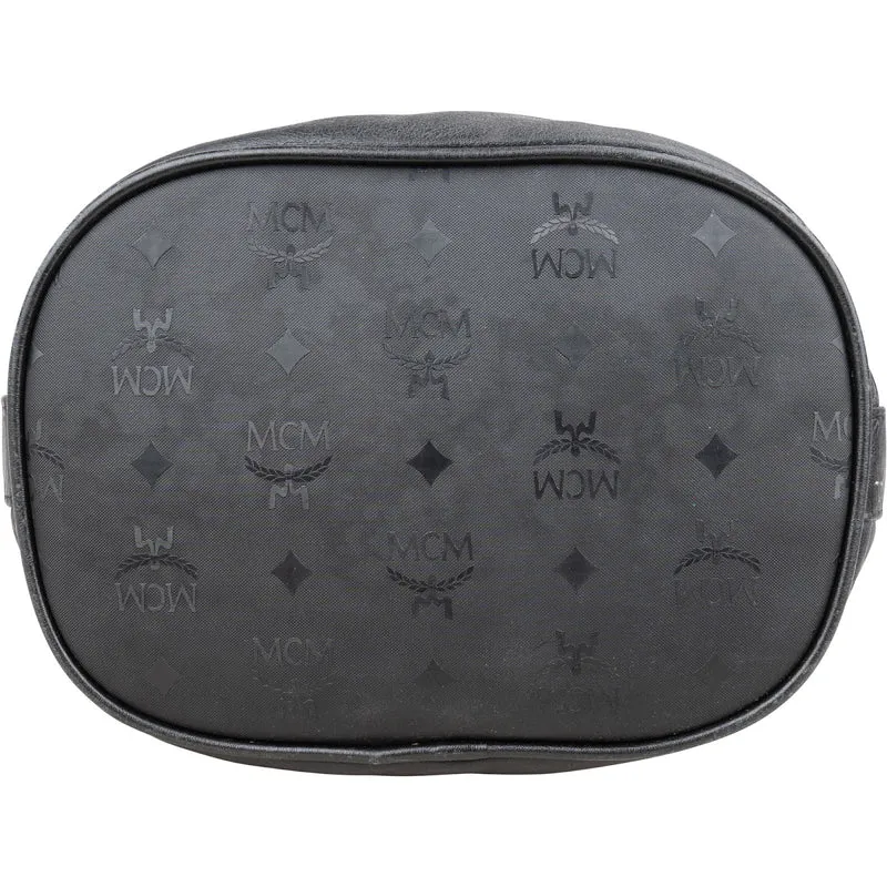 MCM Monogram Visetos Nylon Drawstring Bucket Crossbody Bag