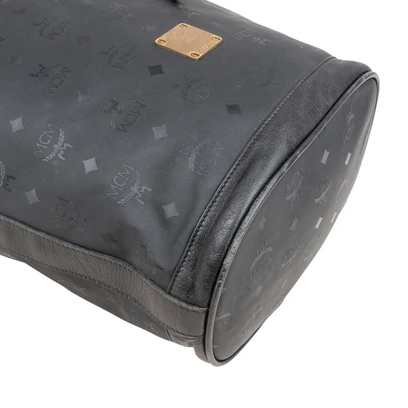 MCM Monogram Visetos Nylon Drawstring Bucket Crossbody Bag