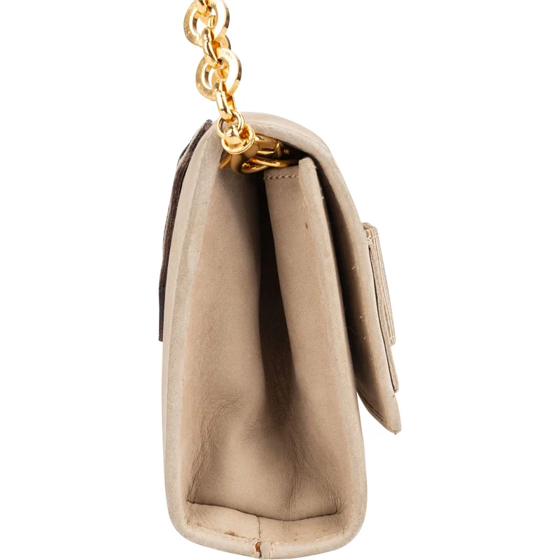 Salvatore Ferragamo Suede Vara Bow Mini Chain Crossbody Bag