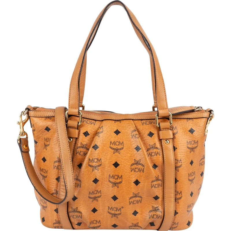 MCM Monogram Visetos Satchel Handbag