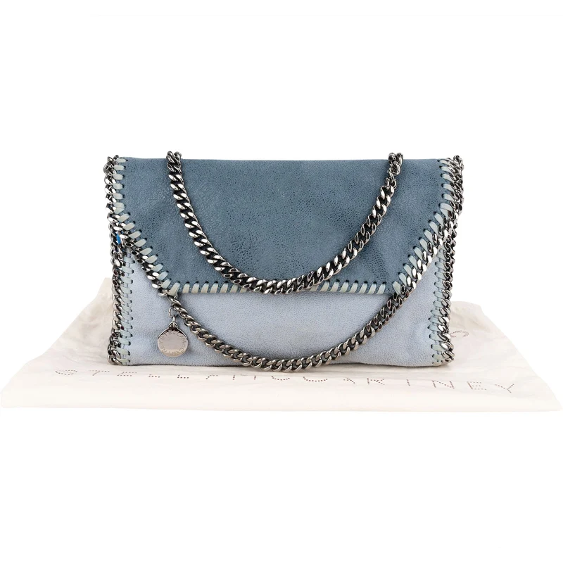 Stella McCartney Tricolor Shaggy Falabella Fold Over Flap Crossbody Bag