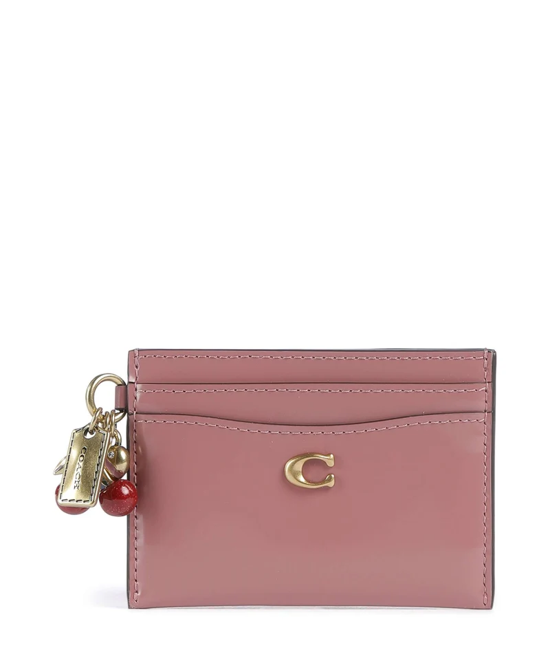 Coach Essential Spazzolato Kreditkartenetui peony