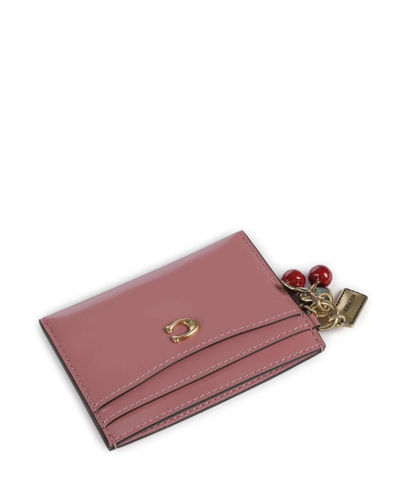 Coach Essential Spazzolato Kreditkartenetui peony