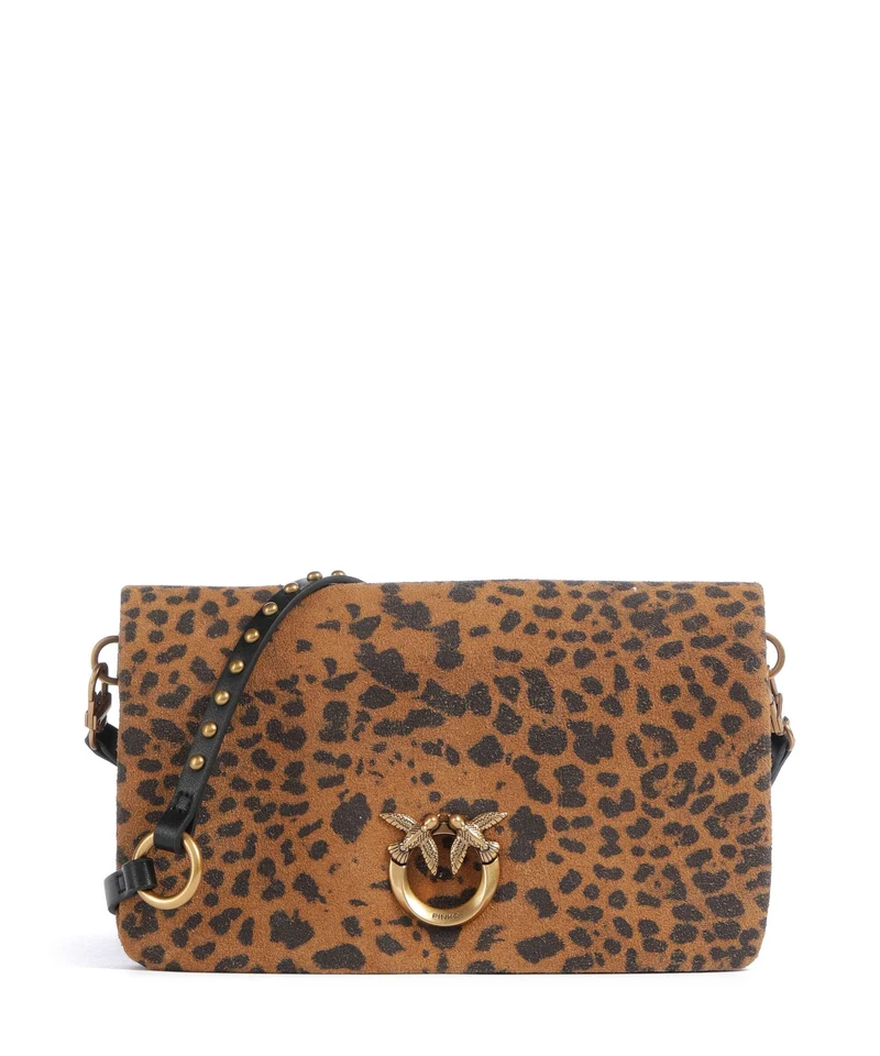 Pinko Click Soft Mini Umhängetasche maculato/marrone/antique gold