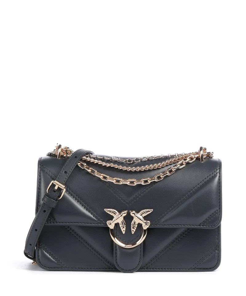 Pinko Love One Mini Schultertasche grigio asfalto/oro mordore