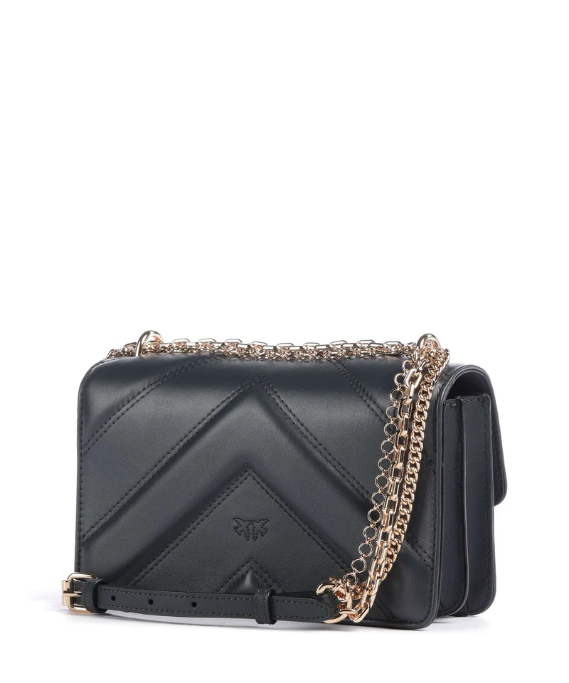 Pinko Love One Mini Schultertasche grigio asfalto/oro mordore