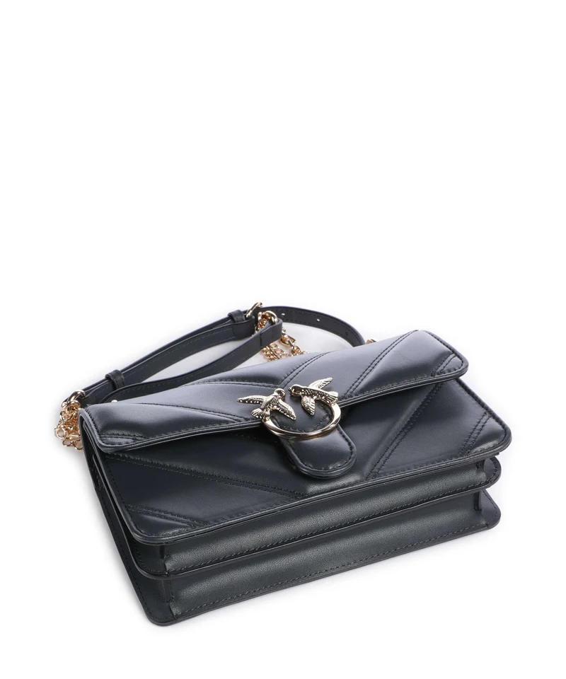 Pinko Love One Mini Schultertasche grigio asfalto/oro mordore