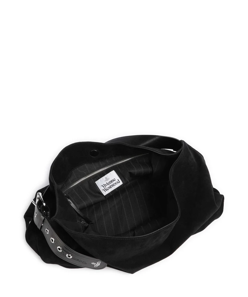 Vivienne Westwood Maxime Suede Large Beuteltasche black