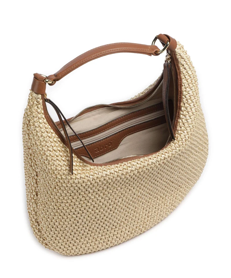 Abro Maglia Raffia Nana Small Beuteltasche natural/nut