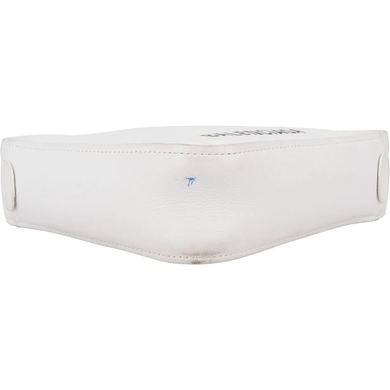 Balenciaga White. Leather Triangle Duffle S Crossbody Handbag