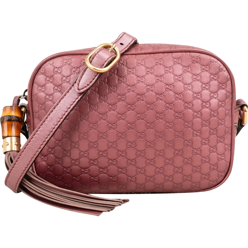 Gucci Guccissima Leather Bamboo Tassel Soho Crossbody Bag