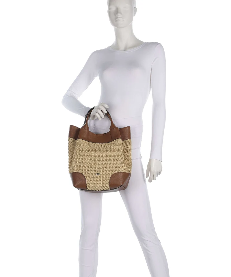 Abro Maglia Raffia Essential Medium Handtasche natural/nut