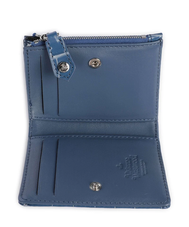 Vivienne Westwood Embossed Croc Slim Geldbörse blue