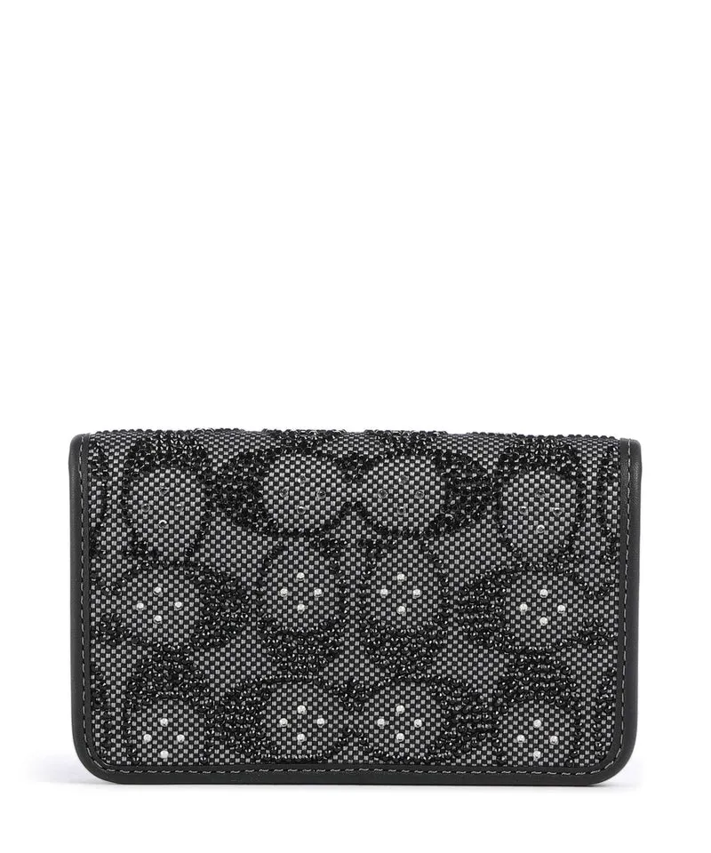 Coach Essential Crystal Signature Jacquard Geldbörse black