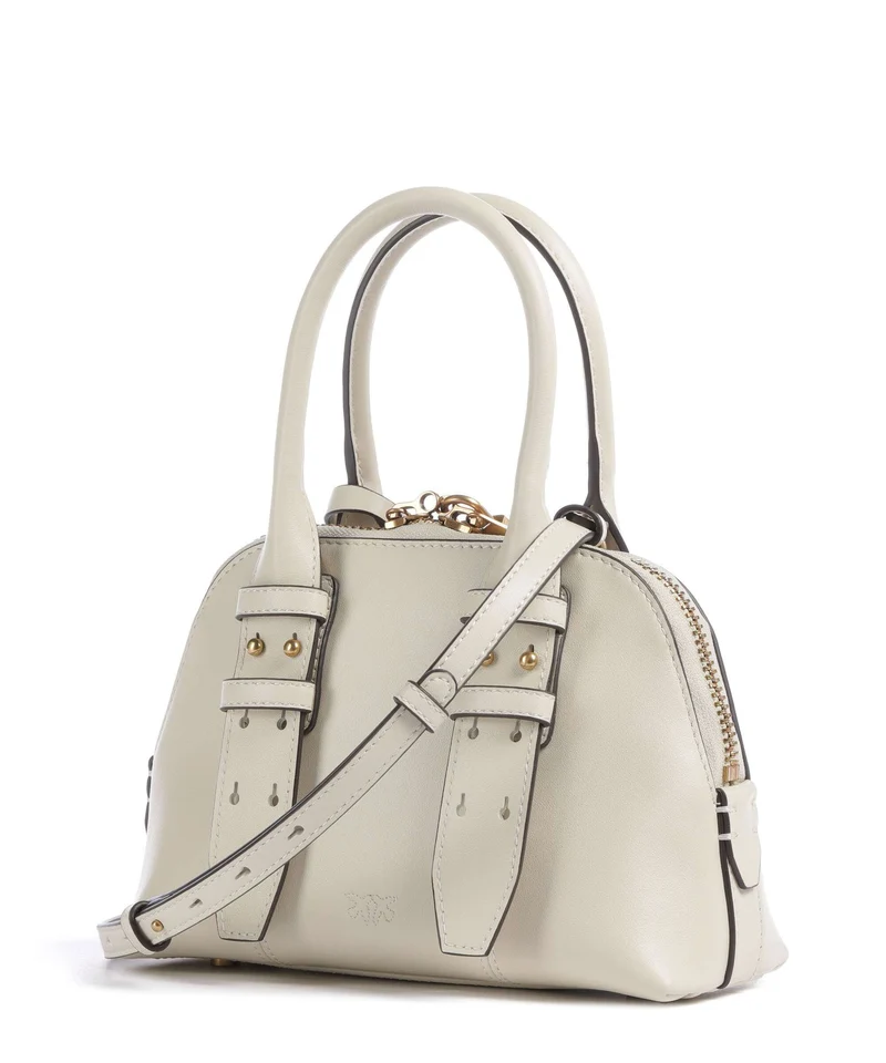 Pinko Bowling Mini Handtasche bianco seta/antique gold