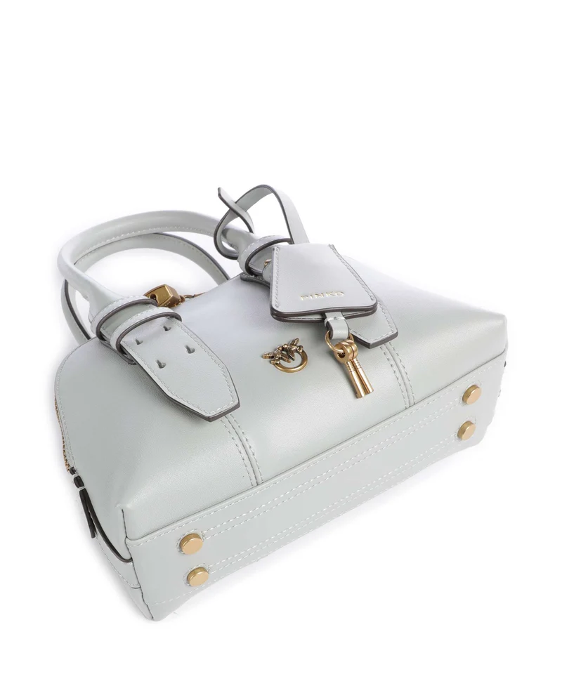 Pinko Bowling Mini Handtasche grigio perla/antique gold