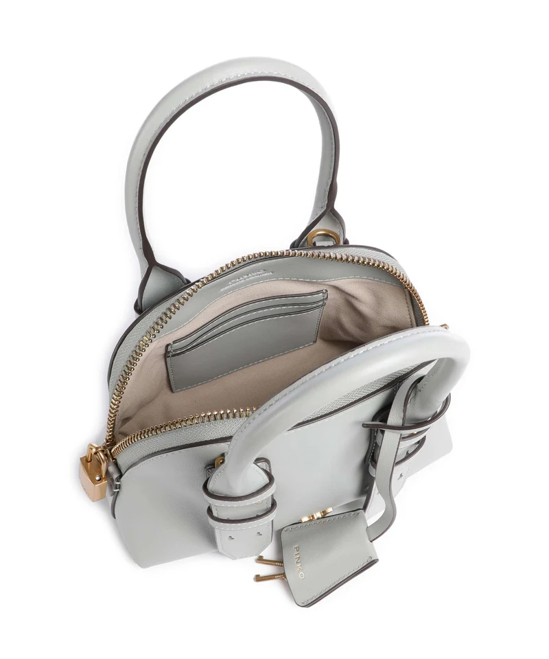 Pinko Bowling Mini Handtasche grigio perla/antique gold