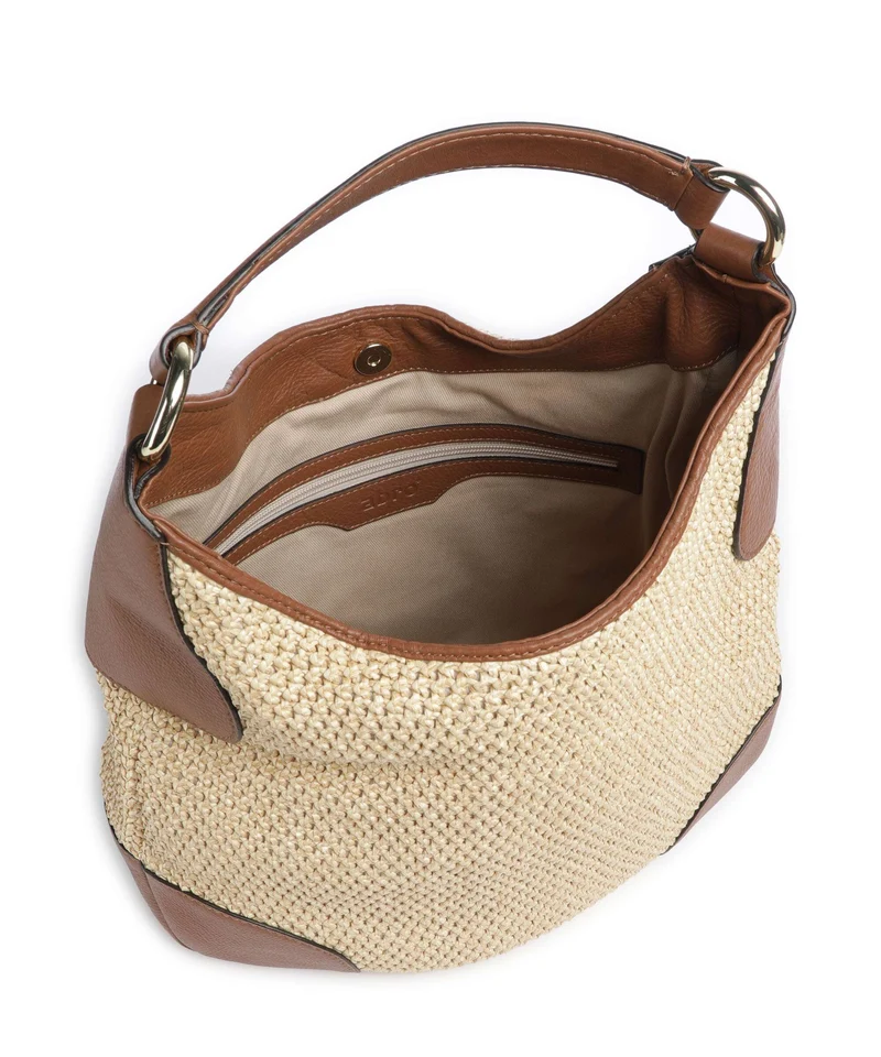 Abro Maglia Raffia Open Air Beuteltasche natural/nut
