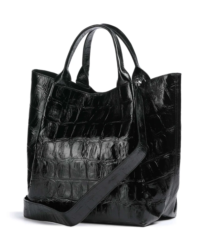 Abro Maxi Cocco Essential Medium Handtasche black/nickel