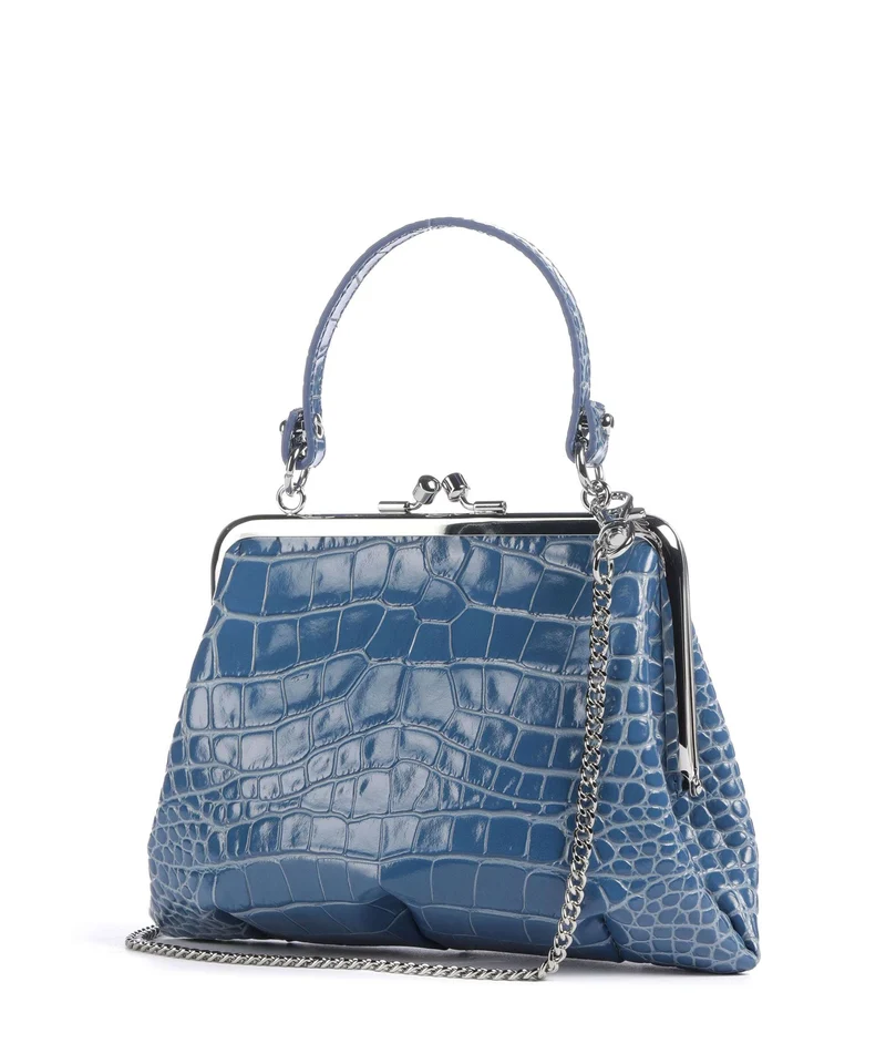 Vivienne Westwood Granny Frame Embossed Croc Handtasche blue