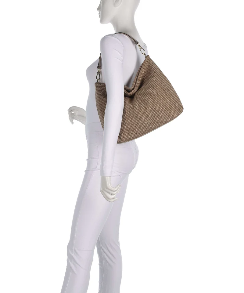Abro Raffia Kaia Beuteltasche siena