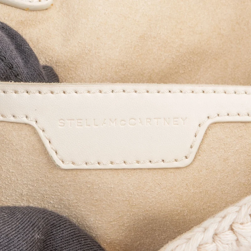 Stella McCartney Crochet Falabella Fold Over Clutch Crossbody Bag