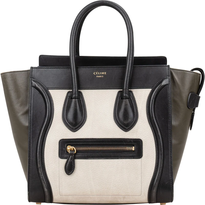 Céline Tricolor Leather Luggage Handbag