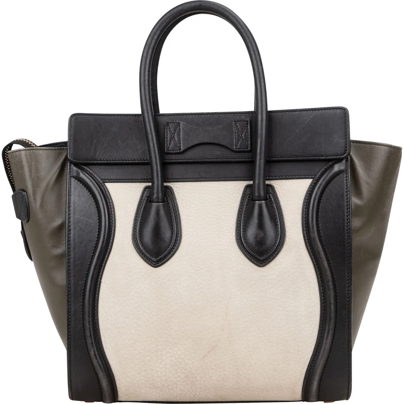 Céline Tricolor Leather Luggage Handbag