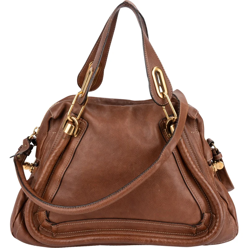 Chloé Brown Leather Paraty Handbag