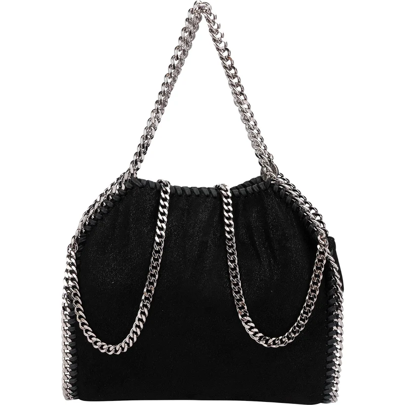 Stella McCartney Studded Star Shaggy Falabella Fold Over Tote Crossbody Bag