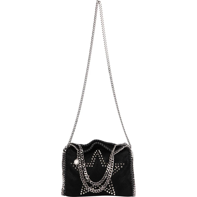 Stella McCartney Studded Star Shaggy Falabella Fold Over Tote Crossbody Bag