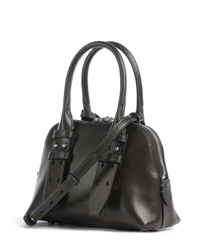 Pinko Bowling Mini Handtasche verde fango/matt silver