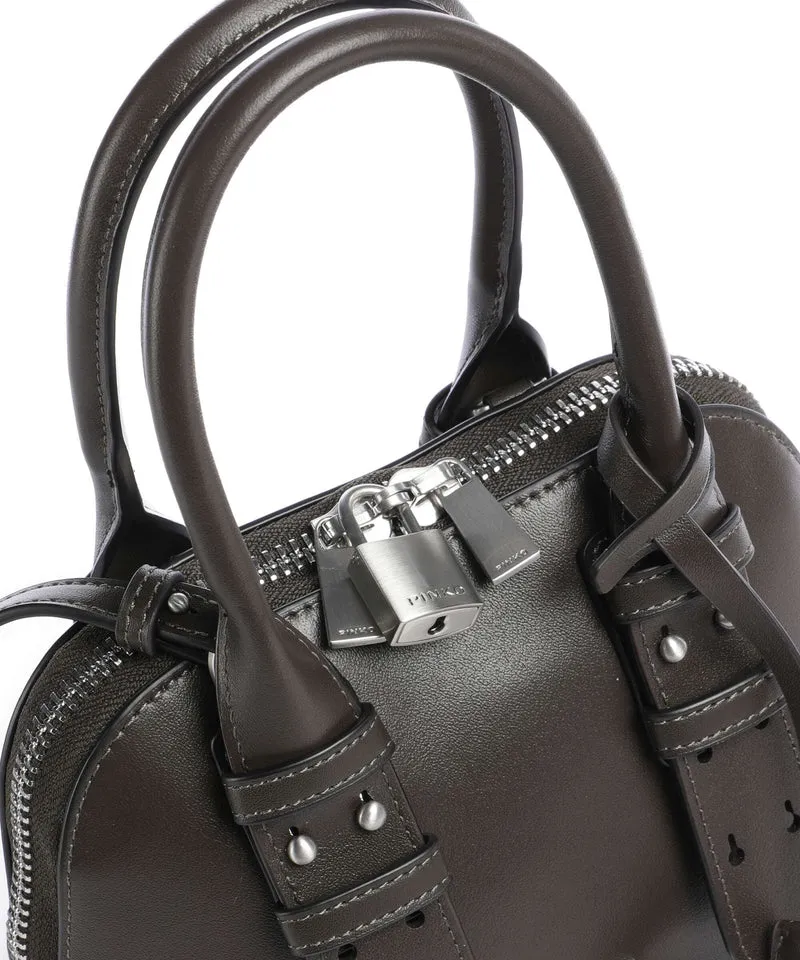 Pinko Bowling Mini Handtasche verde fango/matt silver
